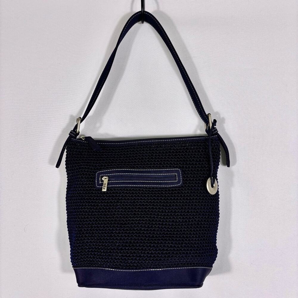 The Sak Crochet Navy Blue Shoulder Bag Bin4